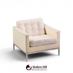 florence knoll mid century relaxed cube club lounge chairs - pair