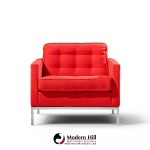 florence knoll mid century relaxed cube club lounge chairs - pair