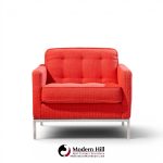 florence knoll mid century relaxed cube club lounge chairs - pair
