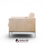 florence knoll mid century relaxed cube club lounge chairs - pair