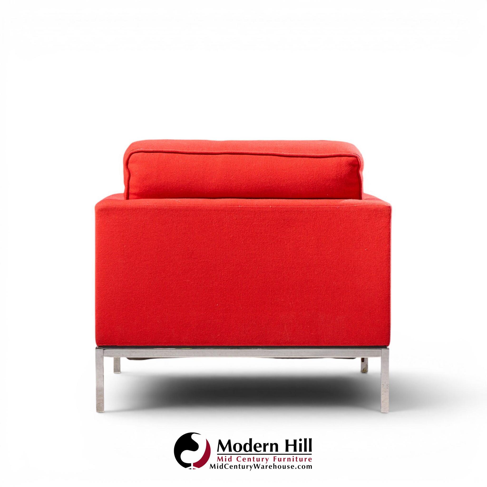 florence knoll mid century relaxed cube club lounge chairs - pair