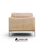 florence knoll mid century relaxed cube club lounge chairs - pair