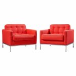florence knoll mid century relaxed cube club lounge chairs - pair