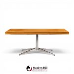 florence knoll mid century walnut and chrome partner desk