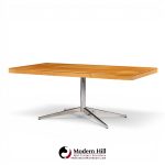 florence knoll mid century walnut and chrome partner desk