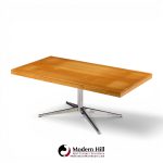 florence knoll mid century walnut and chrome partner desk