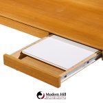 florence knoll mid century walnut and chrome partner desk