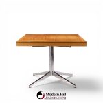 florence knoll mid century walnut and chrome partner desk