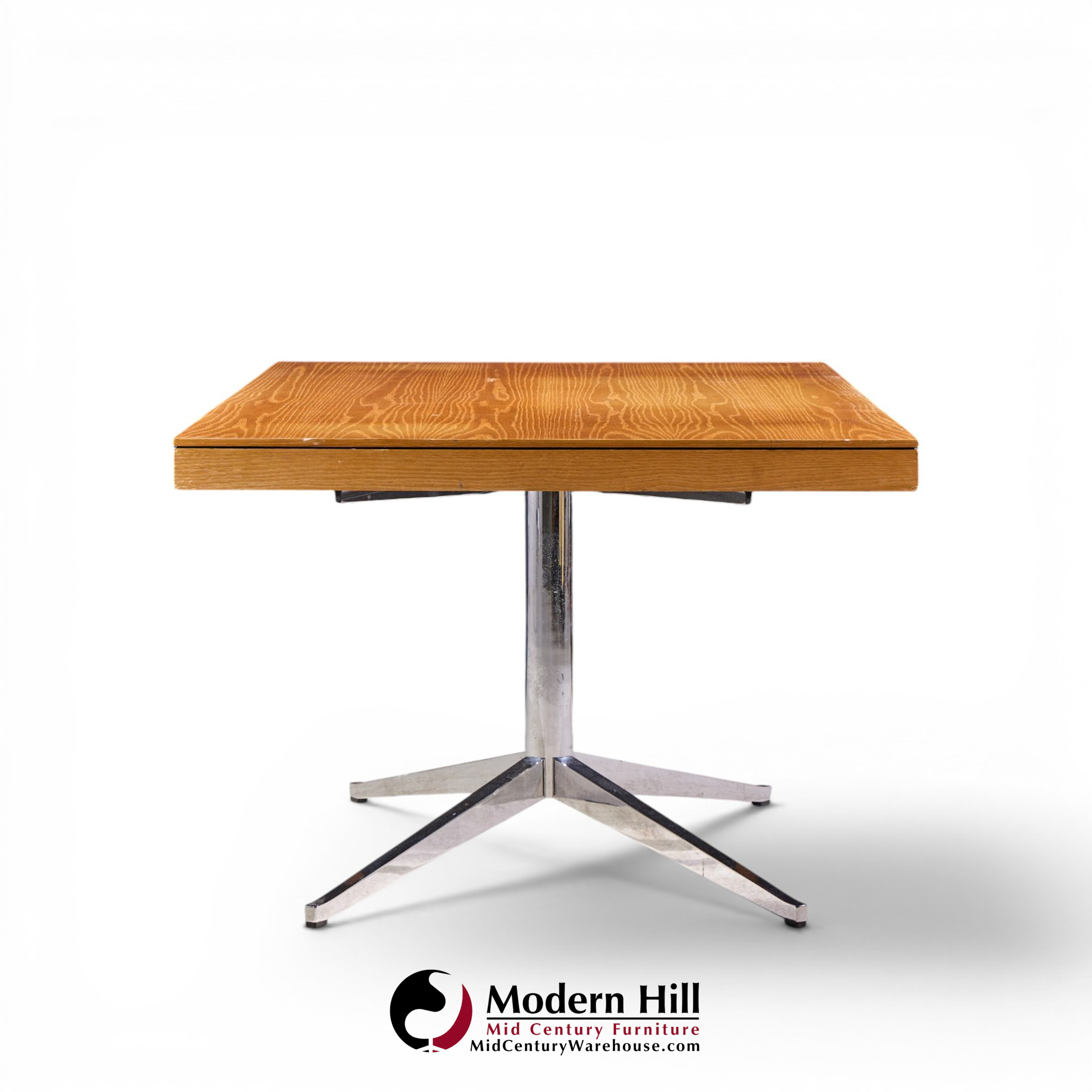 florence knoll mid century walnut and chrome partner desk
