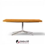 florence knoll mid century walnut and chrome partner desk