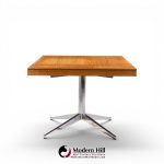 florence knoll mid century walnut and chrome partner desk