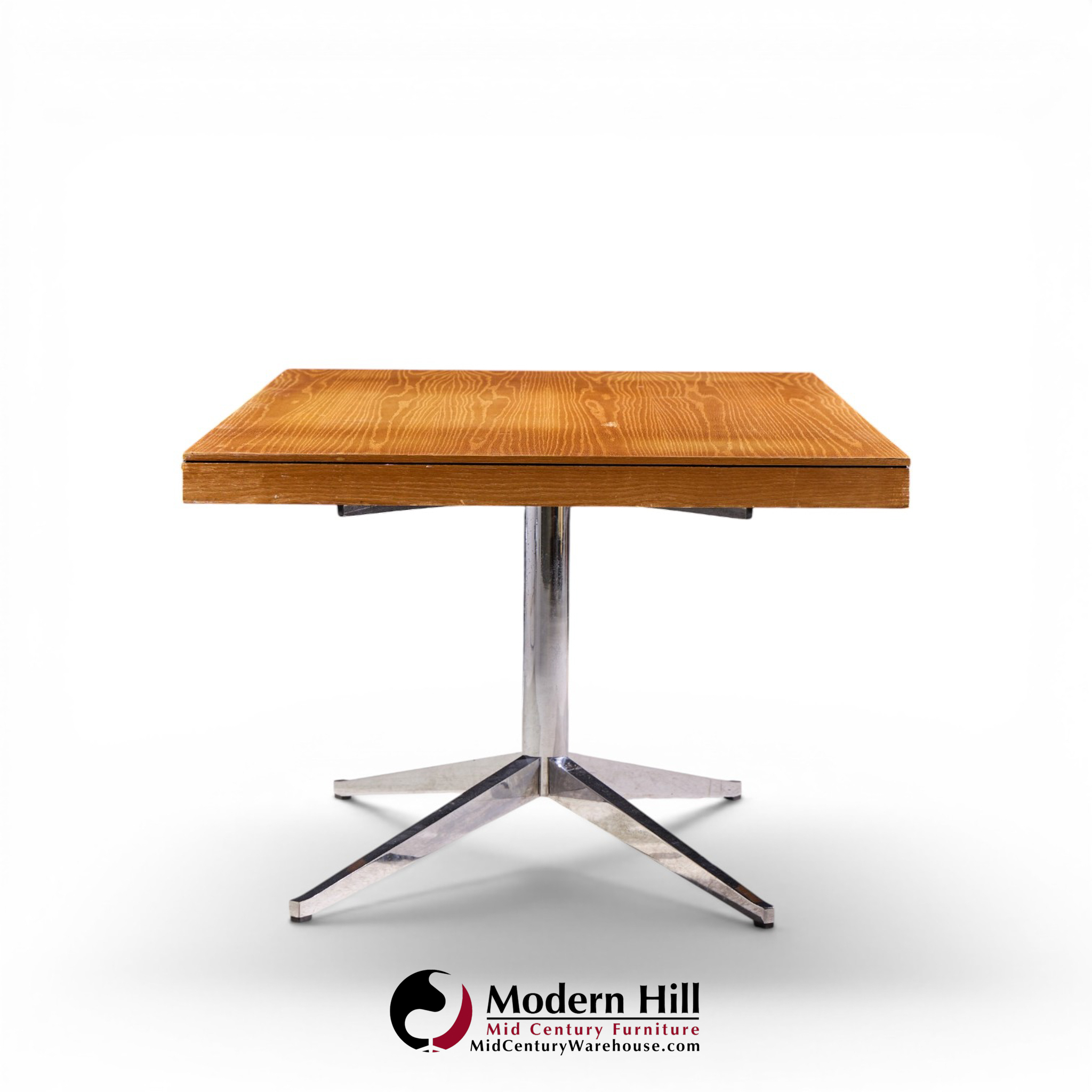 florence knoll mid century walnut and chrome partner desk