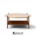 folke ohlsson for dux style mid century teak and travertine top coffee table