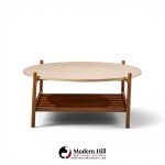 folke ohlsson for dux style mid century teak and travertine top coffee table