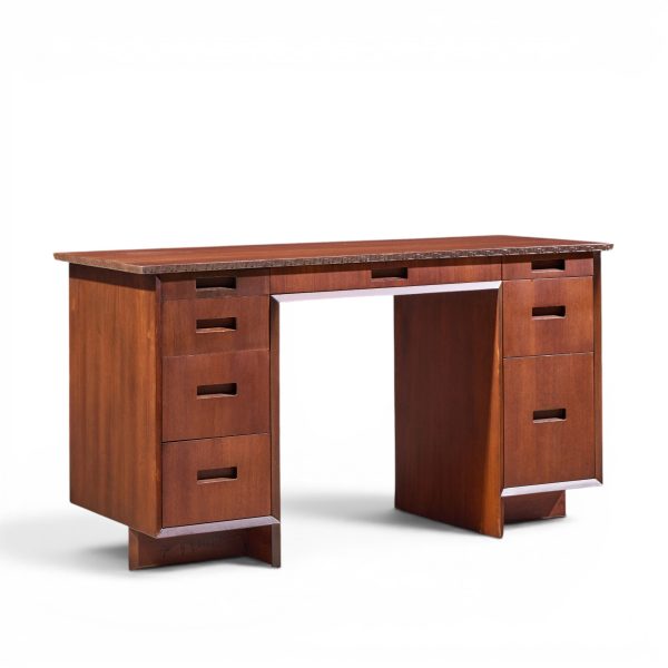 frank lloyd wright taliesin mid century mahogany desk
