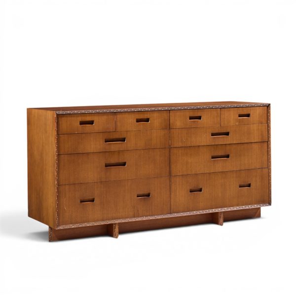 frank lloyd wright for henredon taliesin mid century 10 drawer mahogany lowboy dresser