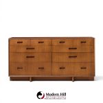 frank lloyd wright for henredon taliesin mid century 10 drawer mahogany lowboy dresser