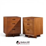 frank lloyd wright for henredon taliesin mid century mahogany nightstands - pair