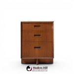 frank lloyd wright for henredon taliesin mid century mahogany nightstands - pair