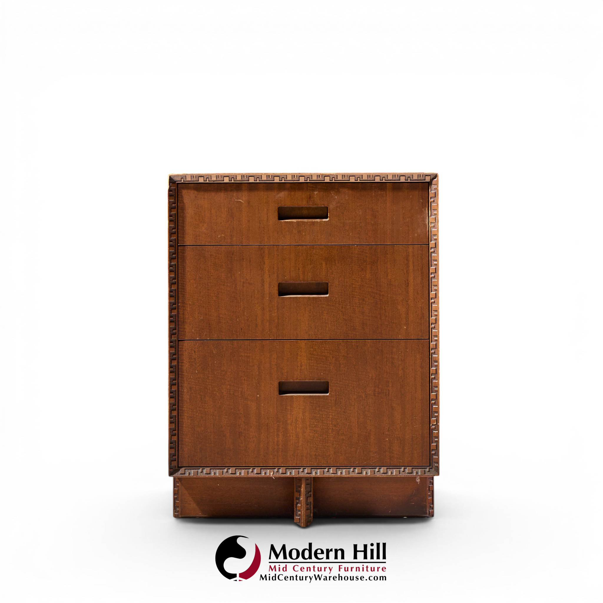 frank lloyd wright for henredon taliesin mid century mahogany nightstands - pair