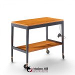 george nelson for herman miller mid century walnut server bar cart