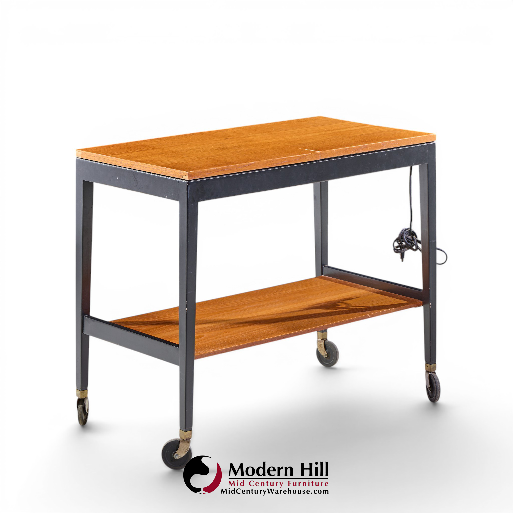 george nelson for herman miller mid century walnut server bar cart