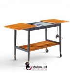 george nelson for herman miller mid century walnut server bar cart