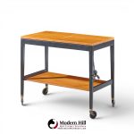 george nelson for herman miller mid century walnut server bar cart
