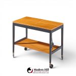 george nelson for herman miller mid century walnut server bar cart
