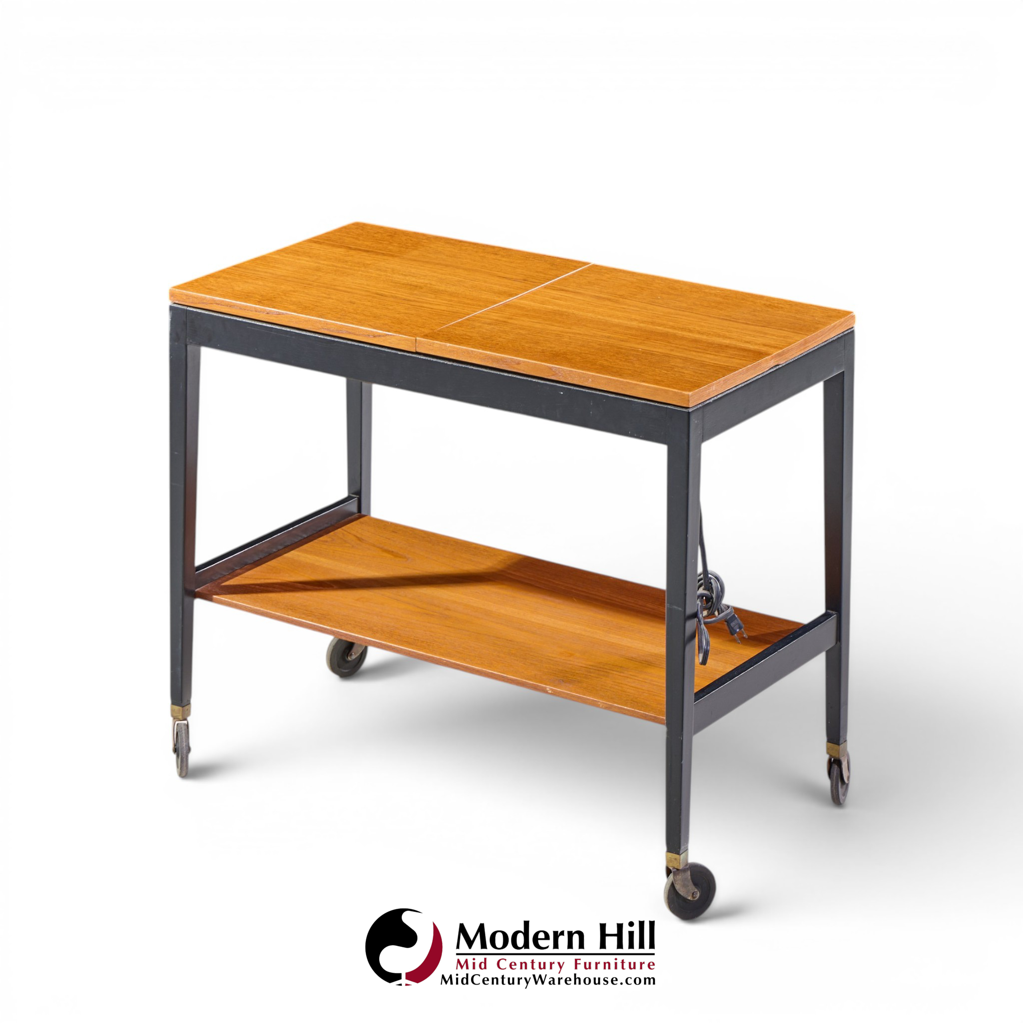 george nelson for herman miller mid century walnut server bar cart