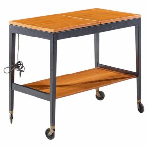 george nelson for herman miller mid century walnut server bar cart