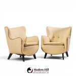 george nelson for herman miller model 4688 mid century lounge chairs - pair
