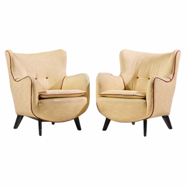 george nelson for herman miller model 4688 mid century lounge chairs - pair