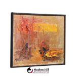 hans gustav burkhardt mid century 1969 signed abstract original oil painting