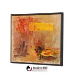 hans gustav burkhardt mid century 1969 signed abstract original oil painting
