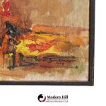 hans gustav burkhardt mid century 1969 signed abstract original oil painting
