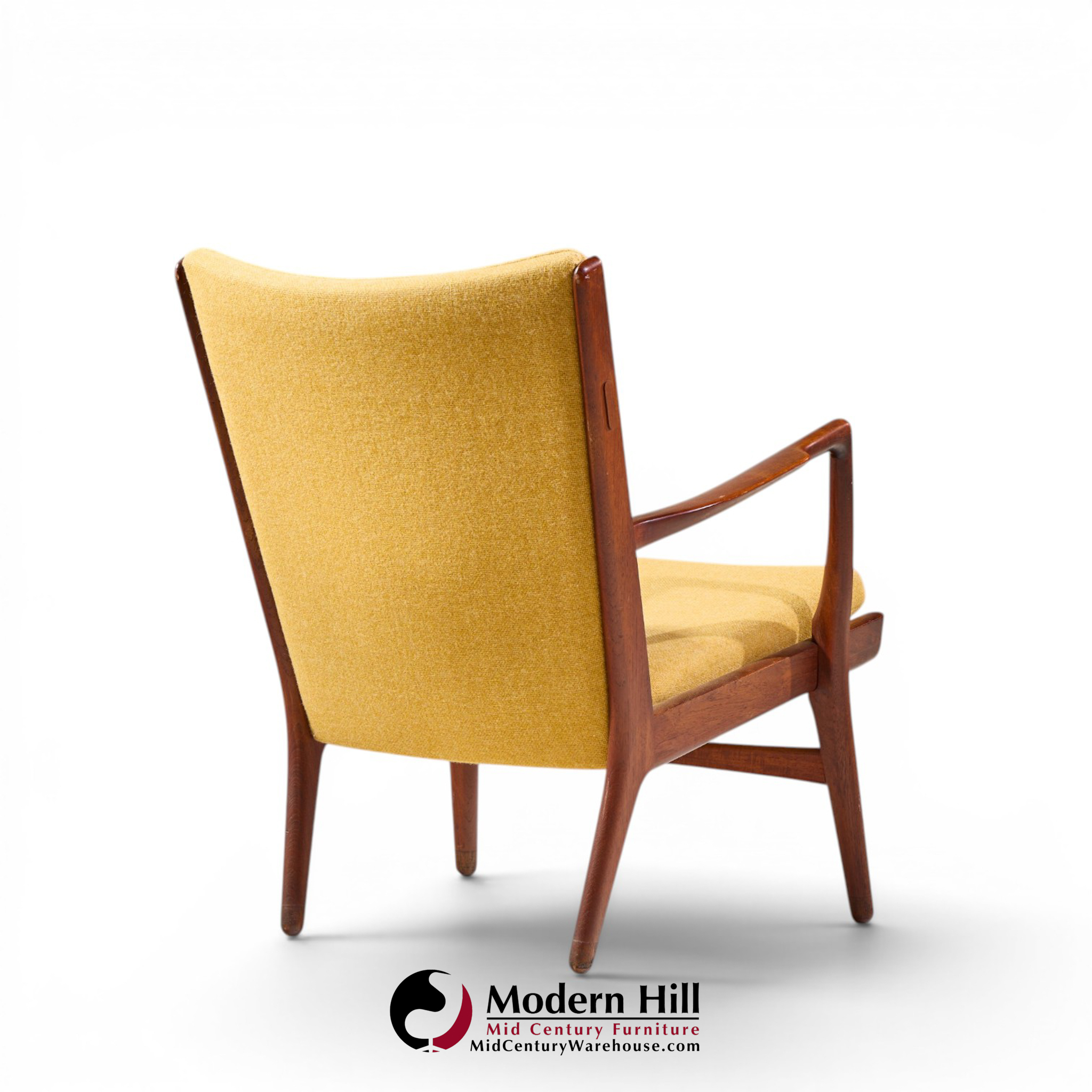 hans wegner ap-16 mid century danish teak lounge chairs - pair