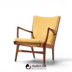 hans wegner ap-16 mid century danish teak lounge chairs - pair