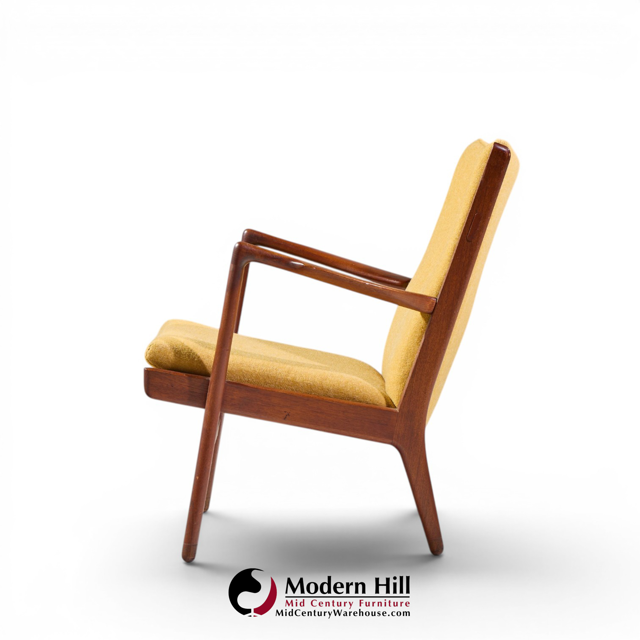 hans wegner ap-16 mid century danish teak lounge chairs - pair