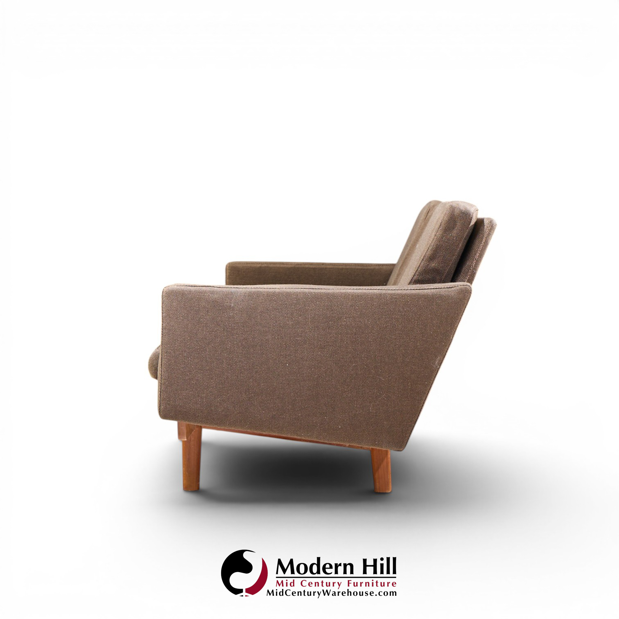 hans wegner style mid century danish teak 4 seater sofa