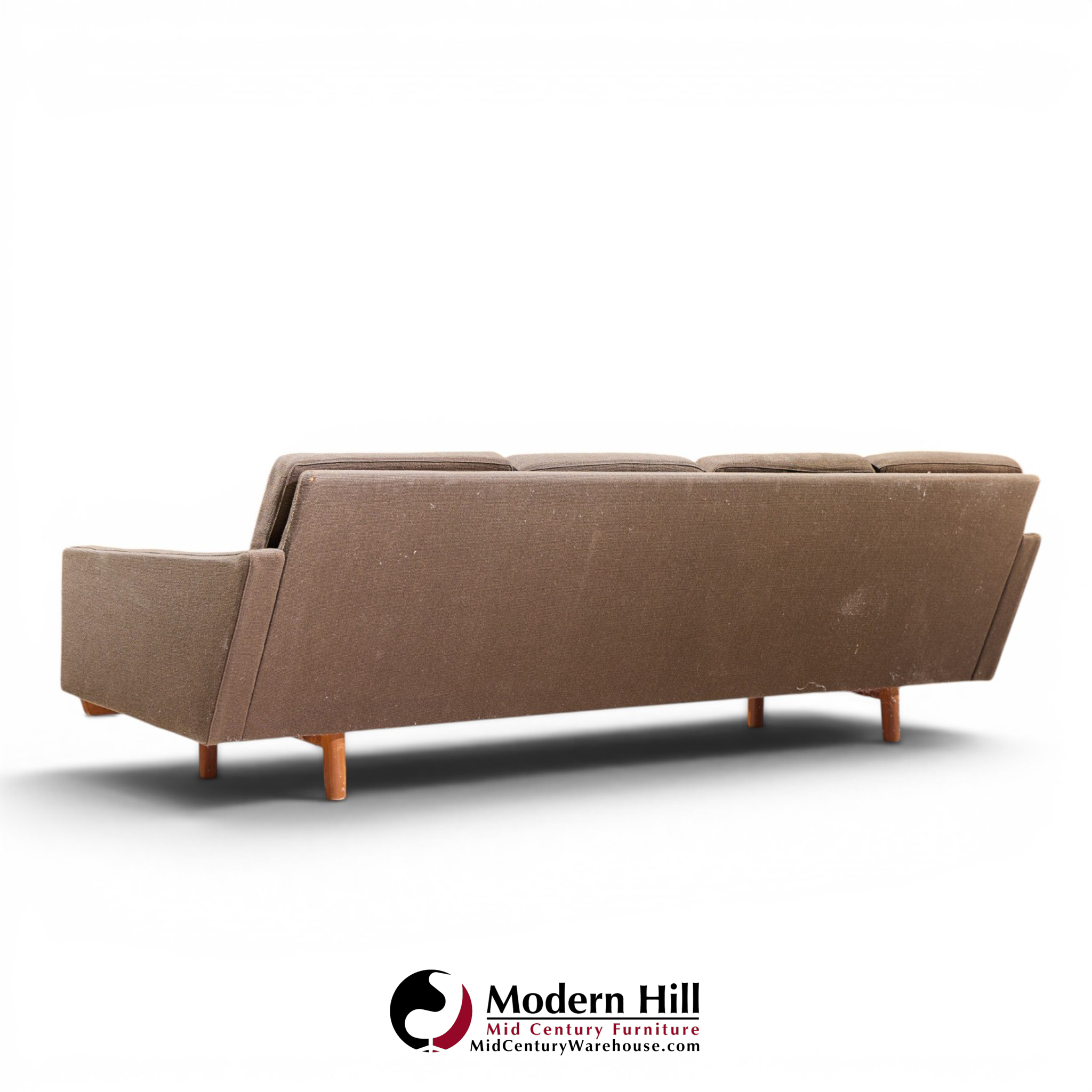 hans wegner style mid century danish teak 4 seater sofa