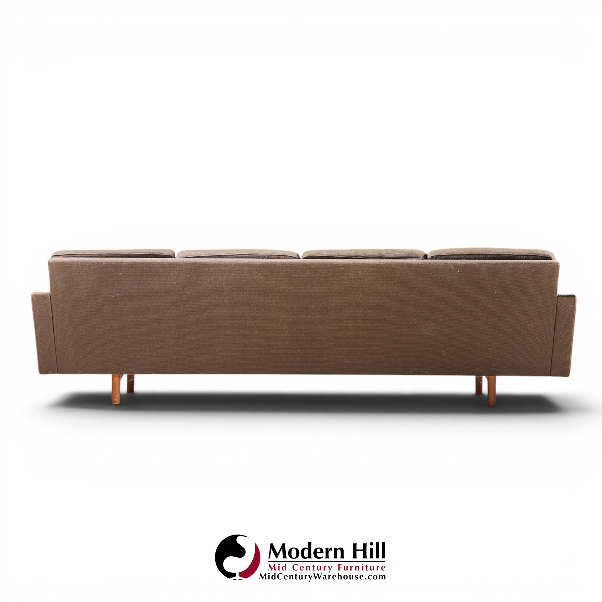 hans wegner style mid century danish teak 4 seater sofa