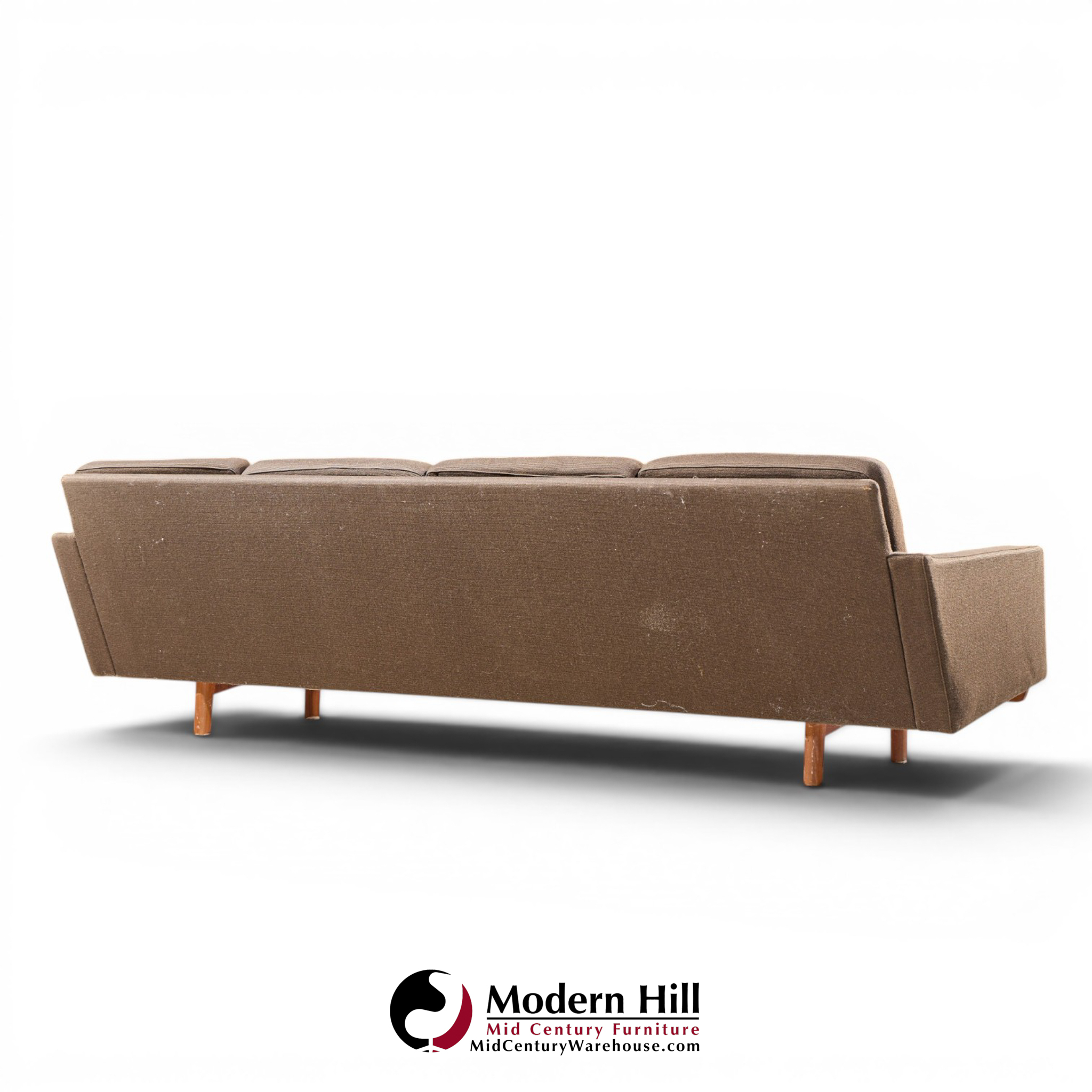 hans wegner style mid century danish teak 4 seater sofa