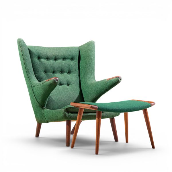 hans wegner for ap stolen ap19 mid century papa bear chair and ottoman
