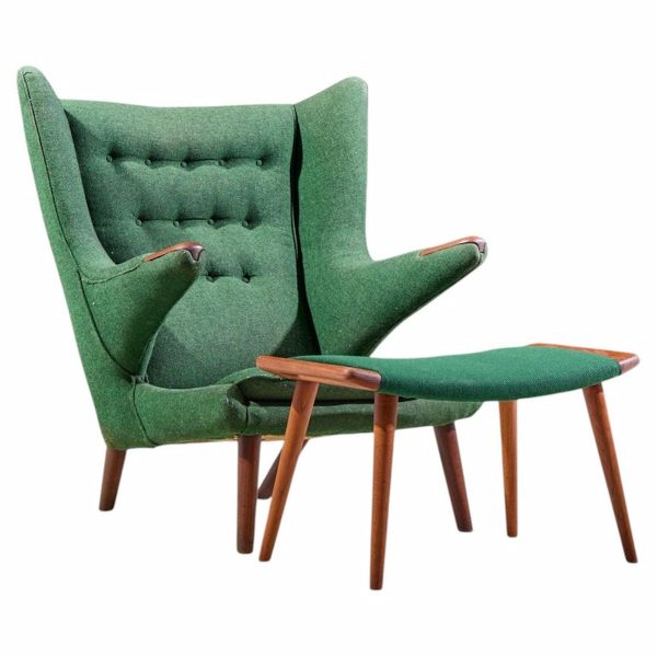 hans wegner for ap stolen ap19 mid century papa bear chair and ottoman