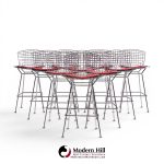 harry bertoia for knoll mid century chrome bar stools - set of 10