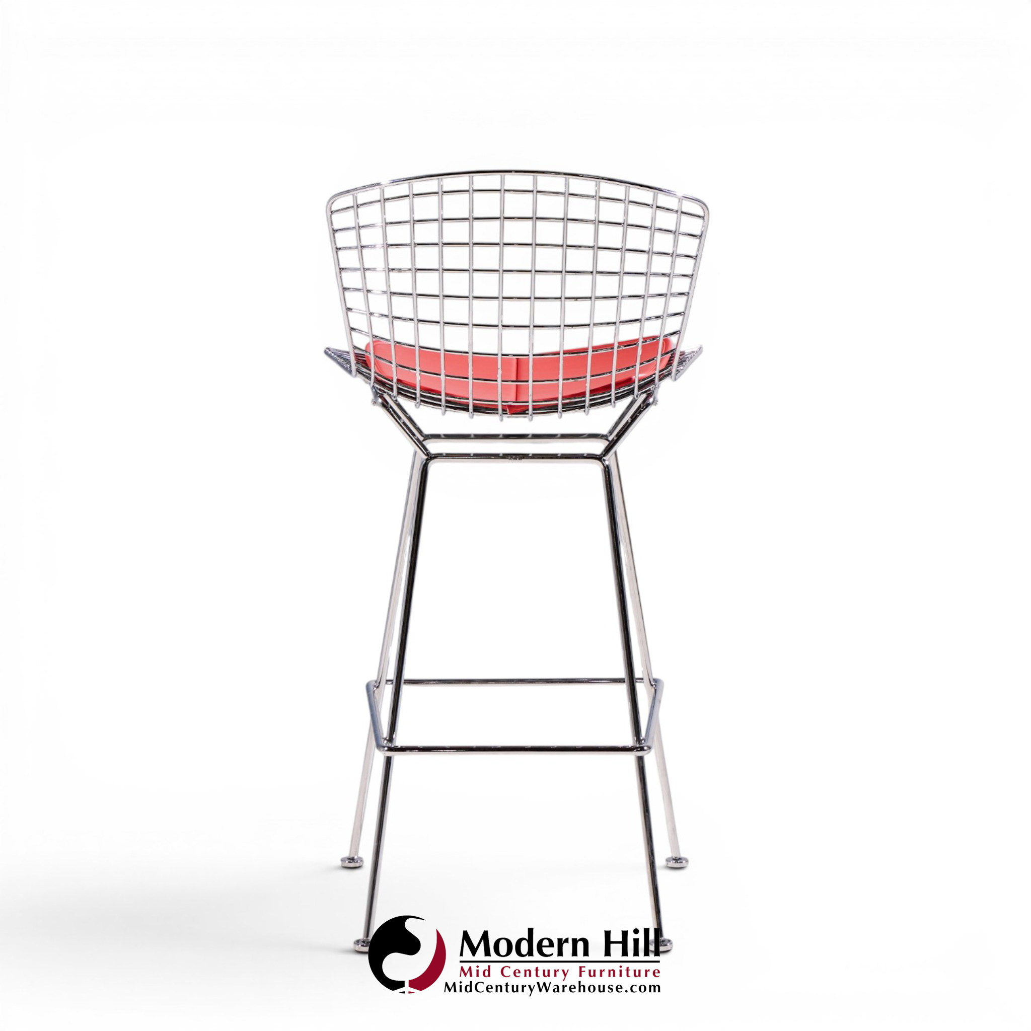 harry bertoia for knoll mid century chrome bar stools - set of 10