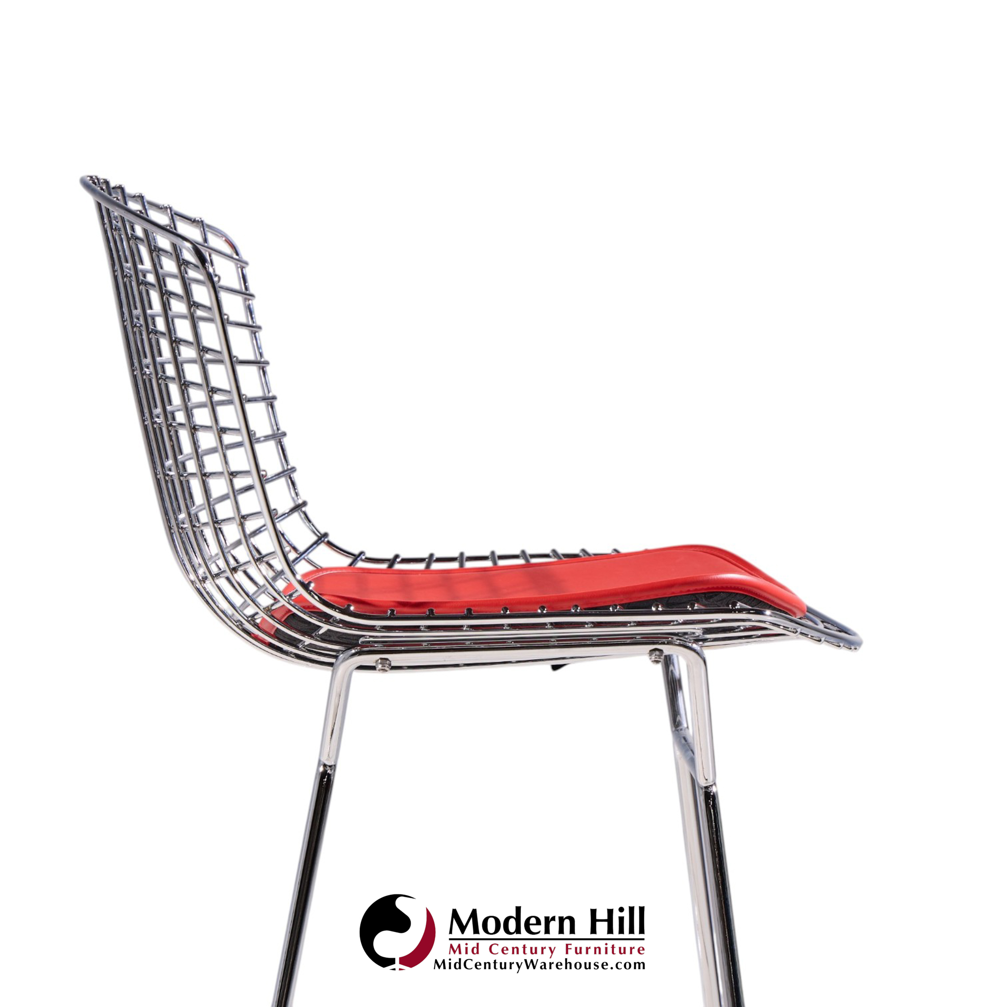harry bertoia for knoll mid century chrome bar stools - set of 10