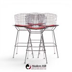 harry bertoia for knoll mid century chrome bar stools - set of 4