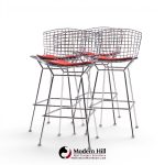 harry bertoia for knoll mid century chrome bar stools - set of 4
